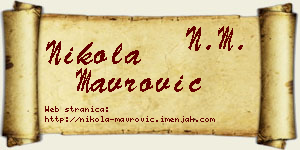 Nikola Mavrović vizit kartica